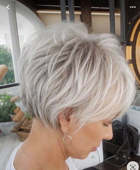 Short Bob Hairstyles Grey Hair, Haircuts For White Hair Older Women, Over The Ear Haircuts For Women, Short Hairstyles Women Over 50, Back Of The Head Haircut, Back Of Pixie Haircut, Short Stacked Bob Haircut Over 50, Stacked Pixie Haircut, Short Haircuts For Women Over 50