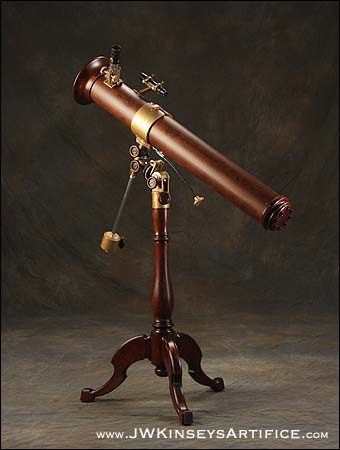 A functional Newtonian Telescope by JWKinseysArtifice Reflecting Telescope, Vintage Astronomy, Steampunk Gadgets, Art Steampunk, Astronomical Telescope, Pedestal Stand, Old Tools, Steampunk Design, Wood Lathe