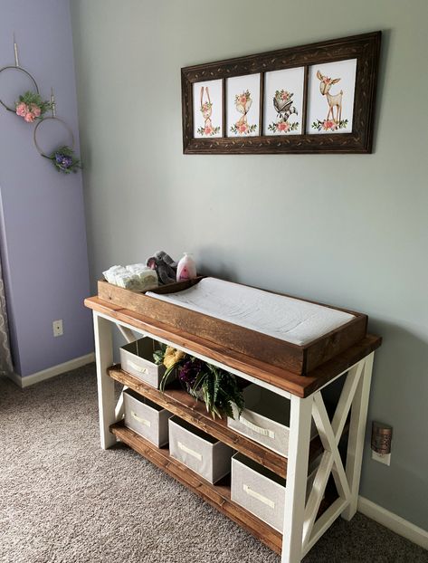 Rustic Changing Table Diy Changing Table Plans, How To Build A Changing Table, Changing Table Building Plans, Rustic Baby Furniture, Diy Nursery Dresser Changing Table, Handmade Changing Table, Western Nursery Changing Table, Changing Table Plans, Creative Changing Table Ideas