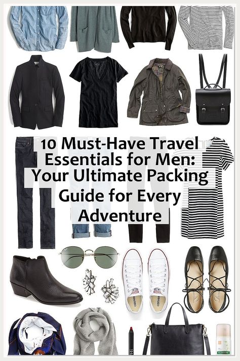 Discover the ultimate packing guide with our list of 10 must-have travel essentials for men. Whether you're heading on a weekend getaway or a month-long adventure, these essentials will ensure you're prepared for anything. From versatile clothing to tech gadgets, we cover everything you need to pack smart and travel light. Elevate your travel game and make every journey effortless with these key items tailored for the modern man. Digital Nomad Packing List, Travel Essentials For Men, Essentials For Men, Stylish Luggage, Versatile Clothing, Packing Guide, Travel Essentials Men, Must Have Gadgets, Travel Games