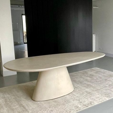 Aseel Furniture - Happy Customer ⭐️⭐️⭐️⭐️⭐️ Oval Stone Dining Table, Stone Oval Dining Table, Diy Oval Dining Table, Organic Shape Table, Concrete Tables, Art Deco Dining Table, Flat Furniture, Concrete Dining Table, Oval Dining Table