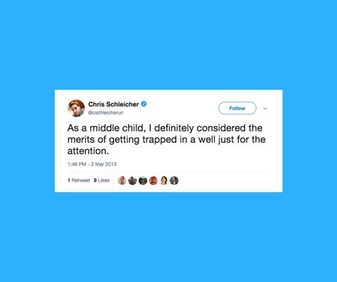 25 Funny Tweets About Being A Middle Child | HuffPost Middle Child Meme, Middle Child Quotes, National Middle Child Day, Child Support Quotes, Middle Child Humor, Middle Child Syndrome, Sibling Quotes, Ouat Funny, Family Love Quotes