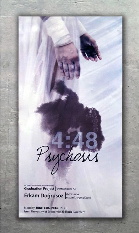 Sarah Kane: Psychosis 4.48 ▪︎☆▪︎ ©Erkam Doğrusöz Sarah Kane, Visual Communication Design, Graduation Project, Design Department, Communication Design, Visual Communication, Performance Art, Design, Art