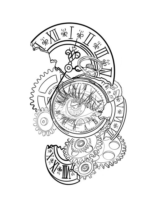 Clock Gears Drawing, Clock Gears Tattoo, Gear Drawing, Gear Tattoo, Clock Gears, Clock Tattoo, Old Watches, Art Stuff, Yearbook