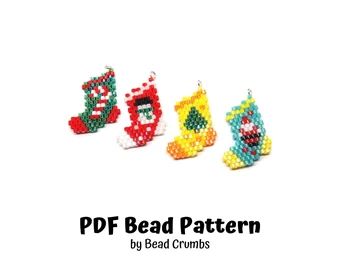 Brick Stitch Beading, Christmas Tree Beads, Charms Candy, Tree Santa, Holiday Beading, Seed Bead Pattern, Brick Stitch Earrings, Brick Stitch Pattern, Seed Bead Patterns