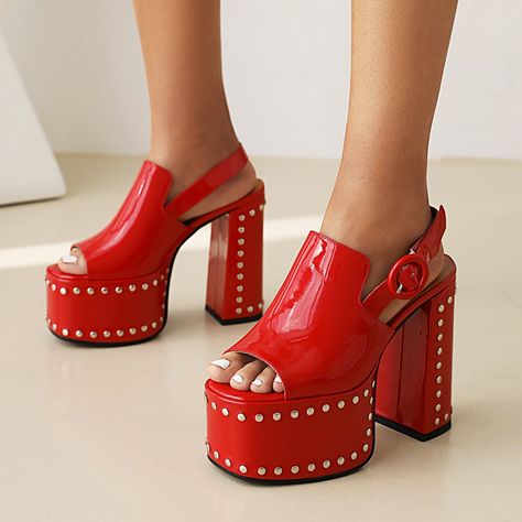 SAINT CHIC Shoes SKYHIGH Platform Heels Spring Shoes Women, Chunky Platform Sandals, Estilo Hippy, Women Platform Sandals, Fashion Shoes Flats, Designer High Heels, Platform Block Heels, Chunky High Heels, Platform Heels Chunky