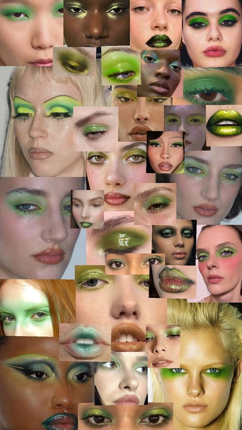 #green #greenmakeup #brat #bratsummer #greenaesthetic #inspo #makeup #hautecouture #grunge Concert Makeup, Inspo Makeup, Birthday Songs, School Event, Concert Fits, Pretty Makeup, Makeup Inspo, Tattoos And Piercings, Halloween Makeup