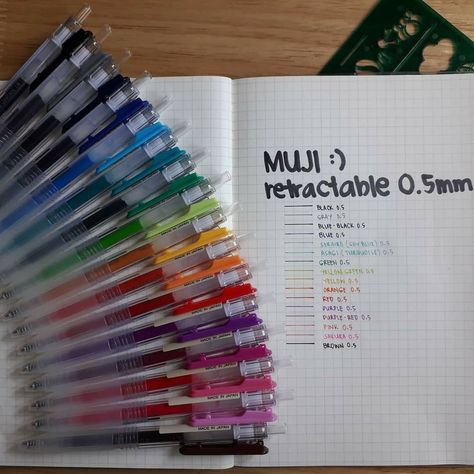 Muji retractable gel pens Muji Stationary, Muji Stationery, Muji Pens, Studying Stationary, School Storage, Kawaii School Supplies, Stationary Supplies, Gel Ink Pens, Japanese Stationery