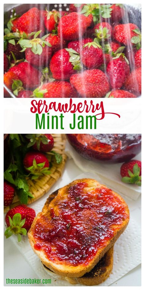 Mint Jam Recipe, Strawberry Mint Jam, Strawberry Mint Recipes, Recipes With Fresh Mint, Fresh Mint Recipes, Homestead Products, Mint Jelly Recipe, Mint Recipes Fresh, Easy Jam Recipe