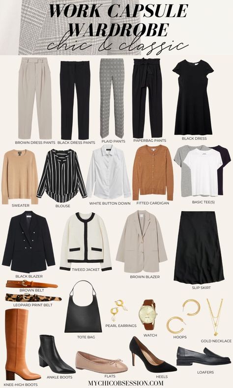 Your Guide to a Chic and Classic Work Capsule Wardrobe - MY CHIC OBSESSION Capsule Wardrobe For Work, Business Capsule Wardrobe, Work Capsule Wardrobe, Black Business Casual, Create A Capsule Wardrobe, Chic Capsule Wardrobe, Ultimate Capsule Wardrobe, My Chic Obsession, Work Capsule