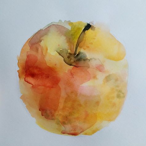 Watercolour. Apple. Drawing. Sketches. Print Watercolor Fruit Paintings, Fruit References, Watercolour Apple, Watercolour Fruit, Food Sketches, Watercolor Fruits, Exhibition Ideas, Adobe Illustrator Design, Food Sketch