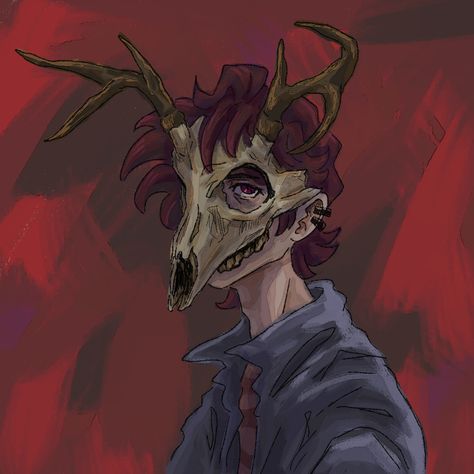 My oc with his silly lil deer skull mask 😋 Deer Skull Mask, Deer Skull Drawing, Deer Mask, Deer Skull Art, Mask Drawing, Deer Skull, Skull Mask, Deer Skulls, Skull Drawing