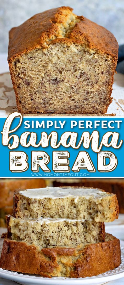 Simply the perfect Banana Bread recipe. Moist, quick and easy to make with a soft, tender crumb. Truly the best Banana Bread I’ve ever had! Perfect Banana Bread Recipe, Banana Bread Recipe Easy Moist, Perfect Banana Bread, The Best Banana Bread, Banana Bread Recipe Moist, Moist Banana Bread, Easy Banana Bread Recipe, Make Banana Bread, Best Banana Bread