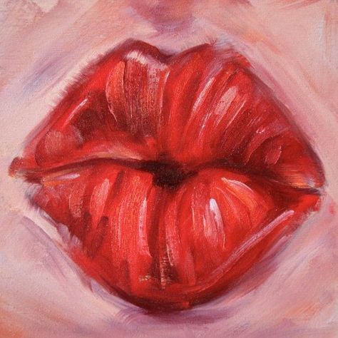 Lips Painting Of Lips, Puckered Lips, Lips Painting, Oil Painting On Wood, Painting On Wood Panel, Oil Paint On Wood, Bird Houses Painted, Oil Pastel Art, Lip Paint