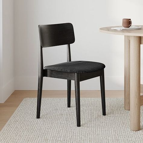 Modern Kitchen & Dining Chairs | West Elm Mcm Dining Table, Modern Kitchen And Dining, Modern Dining Room Furniture, Modern Kitchen Dining, Black Dining Chairs, Black Chair, Apartment Life, Small Dining Table, Large Dining Room