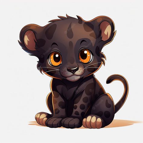 Cute Panther Drawing, Baby Black Panther, Cute Panther, Panther Illustration, Southern Backyard, Black Panther Animal, Panther Drawing, Panther Cub, Black Panther Drawing