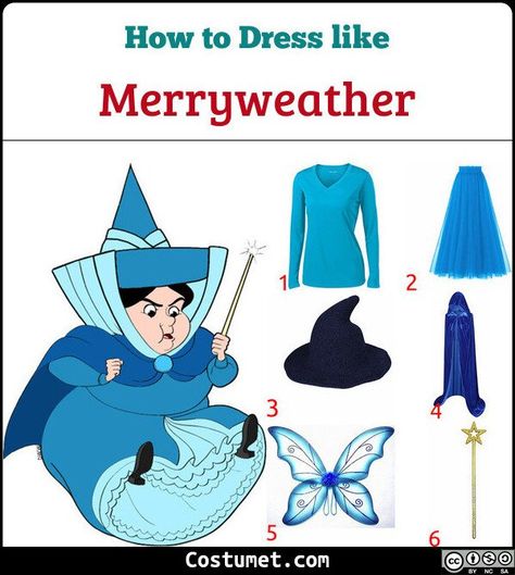 Flora, Fauna & Merryweather (Sleeping Beauty) Costume for Cosplay & Halloween 2021 Merryweather Sleeping Beauty, Flora Fauna Merryweather, Blue Fairy Costume, Sleeping Beauty Halloween, Blue Fairy Wings, Fairy Godmother Costume, Green Fairy Wings, Adult Disney Costumes, Sleeping Beauty Costume