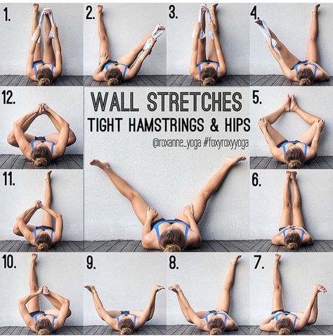 wall stretches #yoga Wall Stretches, Motivație Fitness, Yoga Ashtanga, دورة شهرية, Tight Hamstrings, Newborn Feeding, Latihan Yoga, Yoga Beginners, Easy Yoga Poses