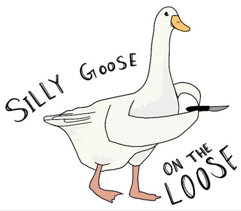 Funny Duck Tattoo Ideas, Angry Goose Drawing, Silly Goose Aesthetic, Funny Goose Drawing, Duck Memes Humor, Goose Jokes, Buff Duck Drawing, Duck Drawing Funny, Silly Goose Drawing