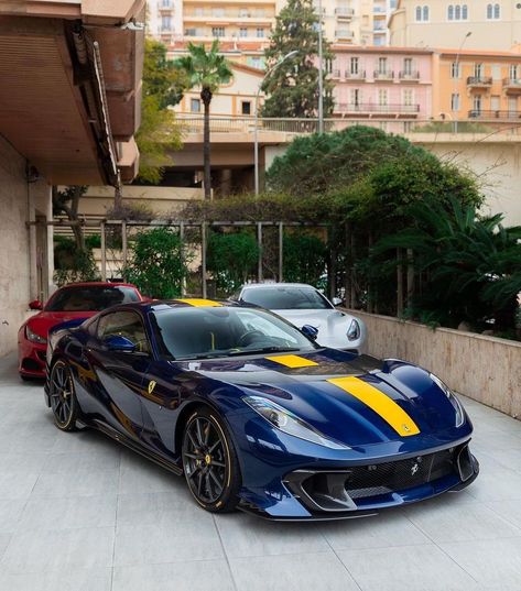 @only812competizione shared a photo on Instagram: “Some new shots of this stunning Blu Le Mans 812 Competizione in Monaco😍 Blue and yellow is always a great combination! Photos via…” • Mar 17, 2022 at 5:54pm UTC Ferrari 812 Competizione, F12 Tdf, Bespoke Cars, Ferrari Ff, Ferrari 812 Superfast, Ferrari 812, Ferrari F12, Luxury Car Interior, Luxurious Cars