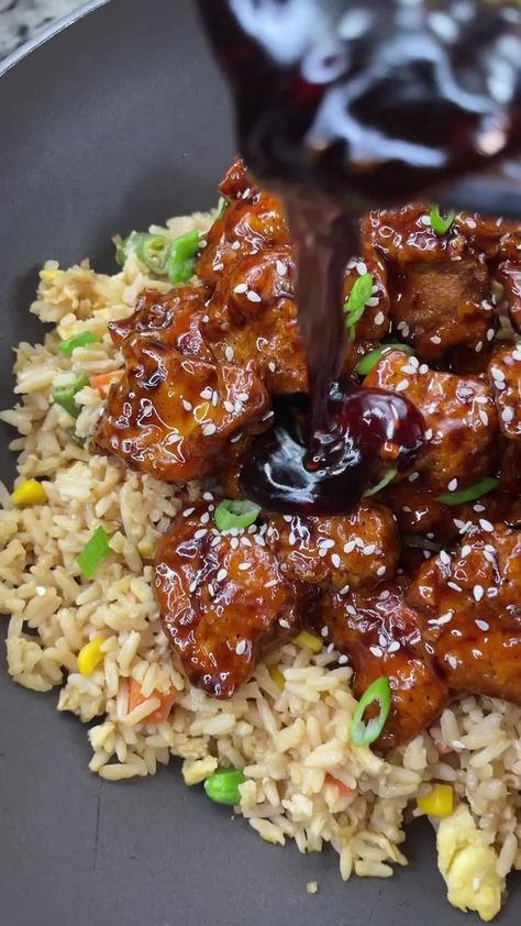 Sesame Chicken And Fried Rice, Make Something Out Of Nothing, Homemade Chinese Food, Chinese Cooking Recipes, One Egg, Easy Chinese Recipes, Ingredient List, Sesame Chicken, Frozen Veggies