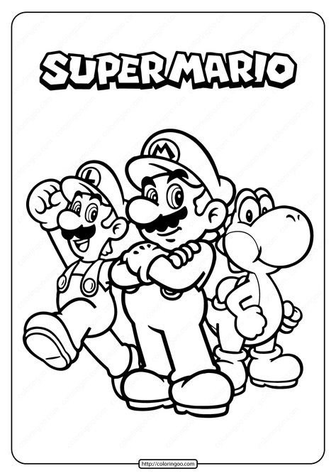 Mario Bros. is also included as a separate minigame, functioning like the original game with updated graphics, in the two-player mode of Super Mario Bros... #free #printable #yoshi #supermario #pdf #coloringpage #supermariogame #game #drawing Mario Und Luigi, Mario Crafts, Mario Coloring, Super Mario Coloring Pages, Super Mario Bros Party, Super Mario And Luigi, Mario Coloring Pages, Super Mario Birthday, Coloring Pages For Boys