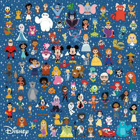 Disney Background Wallpapers, Disney Inspired Tattoos, All Disney Characters, Disney Stained Glass, Disney Doodles, Disney Illustration, Evil Disney, Kawaii Disney, Puzzle Jigsaw