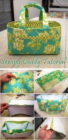 Sewing Caddy, Caddy Bag, Diy Sac, Diy Bags Patterns, Tote Bags Sewing, Bag Tutorial, Sewing Baskets, Small Sewing Projects, Patchwork Quilting