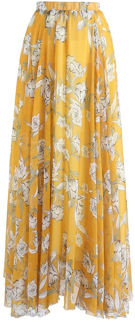 Patterned Skirts, Yellow Maxi Skirts, Flower Season, Tulle Maxi Skirt, Chiffon Maxi Skirt, Tulle Midi Skirt, Layered Tulle Skirt, Yellow Maxi, Yellow Skirt