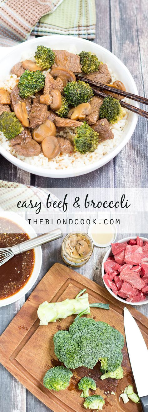 Easy Beef and Broccoli with Mushrooms - better than takeout and in less than 30 minutes! Broccoli With Mushrooms, Easy Beef And Broccoli, How To Make Broccoli, Beef Broccoli, Quick Pasta Recipes, Asian Beef, Pot Dinners, Beef And Broccoli, One Pot Dinners