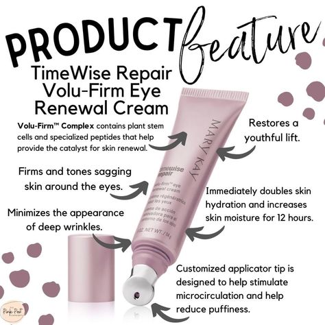 This incredible eye cream will transform & reverse advanced signs of aging! Featuring a sculpted metal applicator tip massages your skin, it helps to stimulate the undereye area.   #MaryKayWithCatharine #skincare #makeup Mary Kay Christmas, Mary Kay Holiday, Mary Kay Timewise Repair, Timewise Repair, Mary Kay Marketing, Beauty Zone, Mary Kay Skin Care, Double Skin, Mary Kay Timewise