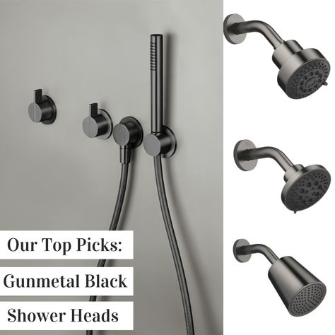 Gunmetal Shower Fixtures, Metal Bathroom, Bathroom Showrooms, Shower Fittings, Shower Fixtures, Gunmetal Hardware, Black Shower, Gunmetal Grey, Rain Shower