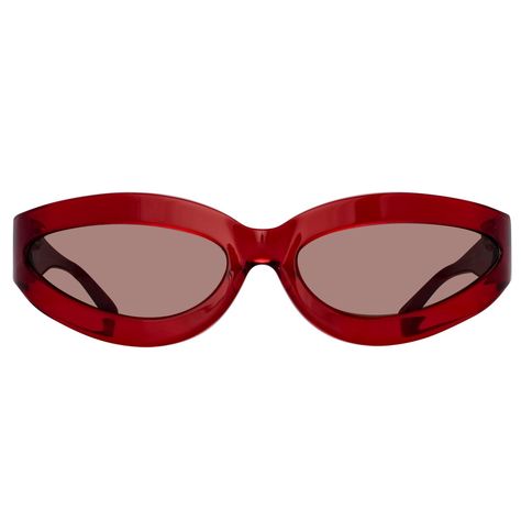 Bold designs, glossy acetate, and UV-protective lenses — make a statement with @theattico sunglasses, available through the link on bio. #MaisonDVie #TheAttico #Eyewear Wrap Sunglasses, The Attico, Solid Brown, Linda Farrow, Uv Protection, Lenses, Sunglasses, Red, Quick Saves