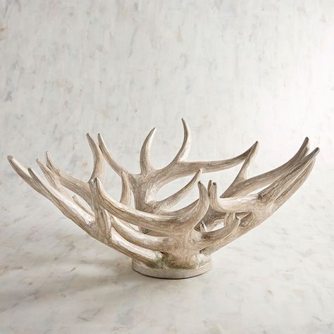 Antler Bowl | Pier 1 Imports Antler Bowl, Rustic Italian Home, Rustic Italian, Rustic Lamps, Shabby Chic Vintage, Cabin In The Woods, Indoor Patio Furniture, Decor Guide, Country House Decor