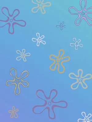 Download SpongeBob Flower Patrick Star Family Background | Wallpapers.com Spongebob Flowers, Cartoon Sky, Patrick Star, Ocean Wallpaper, Mother And Father, Snapchat, Wallpapers, Flowers, Blue