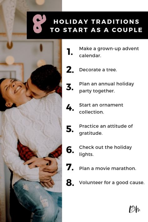 holiday traditions for couples to start in their twenties! married or newly dating, here are some fun ways to make christmas special and romantic, this year and forever in the future. Traditions To Start With Boyfriend, Relationship Traditions Ideas, Traditions To Start Couples, Couple Traditions To Start, Christmas Couple Traditions, Relationship Traditions, Couples Traditions, Christmas Traditions For Couples, Traditions For Couples