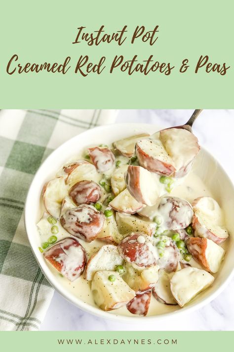 Creamed Red Potatoes and Peas is an old fashioned, classic recipe with potatoes and peas in a cream sauce. It’s a wonderful side dish for any time of year. I cook up both my red potatoes and the peas in my Instant Pot! This makes for easy clean up and quick cook times. Make it with me! Old Fashioned Creamed New Potatoes, Creamed Potatoes Old Fashioned, Recipe Red Potatoes, Potatoes And Peas Recipe, Creamed Peas And Potatoes, Recipe With Potatoes, Potatoes And Peas, Electric Roaster, Red Potato Recipes