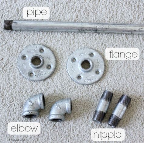 {DIY} Galvanized Pipe Curtain Rod | hi Sugarplum! Pipe Towel Bar, Pipe Curtain Rods, Industrial Curtain Rod, Galvanized Decor, Buch Design, Galvanized Pipe, Diy Pipe, Barn Door Handles, No Sew Curtains