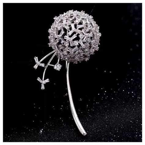 Made With Swarovski Crystals Wish Dandelion Brooch | eBay Dandelion Brooch, Wish Dandelion, White Pearl Necklace, Wedding Accessories Jewelry, Cz Jewelry, Cultured Pearls, Crystal Jewelry, Custom Jewelry, Brooch Pin