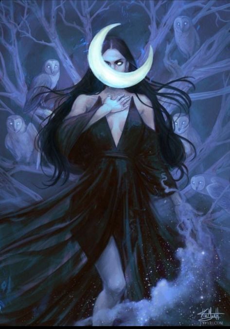 Nyx Goddess, Goddess Aesthetic, Goddess Tattoo, Mythology Art, Goddess Art, Witch Aesthetic, Moon Goddess, Spiritual Art, Gods And Goddesses