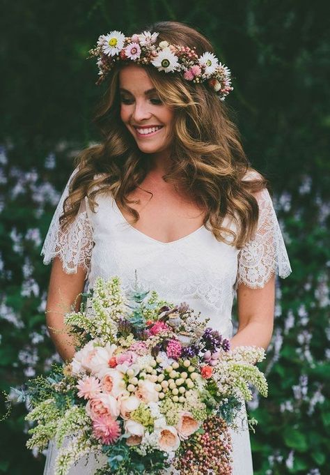 Irish Wedding Traditions, Flower Crown Hairstyle, Flower Crown Wedding, Irish Wedding, Floral Headpiece, Wedding Crown, Boho Bride, Floral Crown, Flower Bouquet Wedding