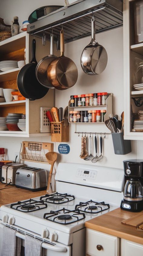 Discover 20 genius kitchen organization ideas to help you keep your space tidy and functional. From maximizing cabinet storage to decluttering countertops, these tips will ensure every item has its place. Perfect for kitchens of all sizes, these clever solutions will help you organize utensils, cookware, and pantry goods with ease. Say goodbye to clutter and hello to a more efficient, stress-free kitchen. Kitchen Cookware Organization, Pot Organization Inside Cabinets, Pan Storage Kitchen, Organize Utensils, Diy Kitchen Organization Ideas, Diy Kitchen Organization, Maximalist Kitchen, Stylish Kitchen Design, Cookware Organization