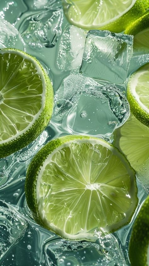 Lime Aesthetic, Water Wallpapers, Refreshing Aesthetic, Pretty Fruit, Cool Phone Wallpapers, Aesthetic Drink, Mint Mojito, Green Lemon, Girl Wallpapers