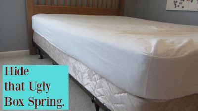 How To Hide A Box Spring, How To Cover Box Spring, Upholstered Box Springs, Box Spring Cover, Son Bedroom, Minecraft Bedroom, Organization Home, Mattress Box Springs, Home Decor Diy