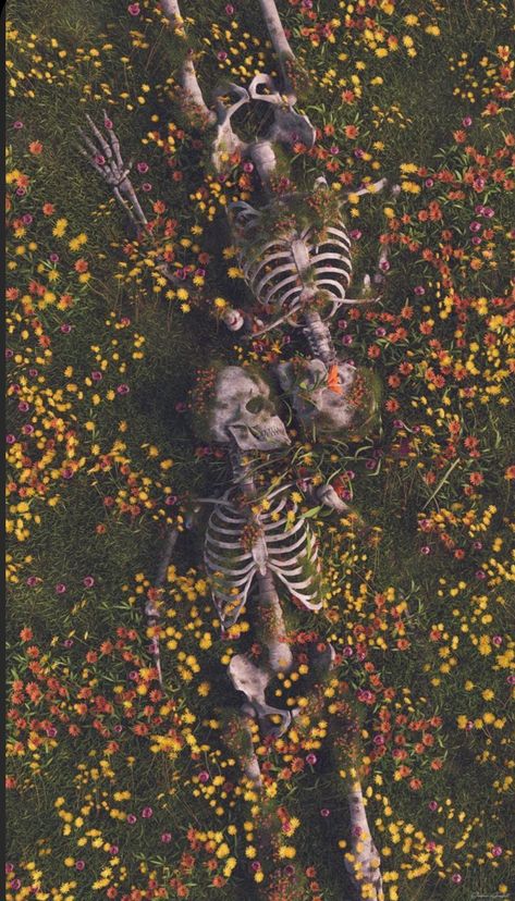 Creepy Phone Backgrounds, Dark Cottagecore Background, Creepy Phone Wallpaper, Stone Wallpaper Aesthetic, Dark Edgy Wallpaper, Skeletons And Flowers, Cottagecore Background, Mc Magic, Skeletons Wallpaper Aesthetic