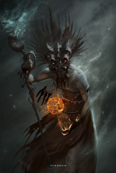 ArtStation - Shaman, Vito Sicilia Shaman Art, Witch Doctor, Magic World, Fantasy Castle, Mythology Art, Soul Art, Fantasy Warrior, Fantasy Sci Fi, Gods And Goddesses