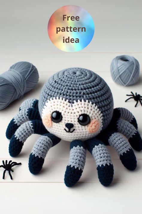 Learn to crochet an adorable spider with this detailed pattern! Perfect for Halloween or as a cute decoration year-round. Crochet Spider, Spider Pattern, Adorable Crochet, Crochet Stuff, Amigurumi Free, Amigurumi Free Pattern, Learn To Crochet, Fun Quotes Funny, Amigurumi Crochet