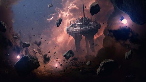 "Hade's Star - Black Citadel" by #GabrielBjörkStiernström.  #sciencefiction #scifi #spaceship Space Opera Art, Conceptual Illustration, Futuristic Art, Science Fiction Art, Space Opera, Space Station, Sci Fi Art, Spaceship, Art Direction