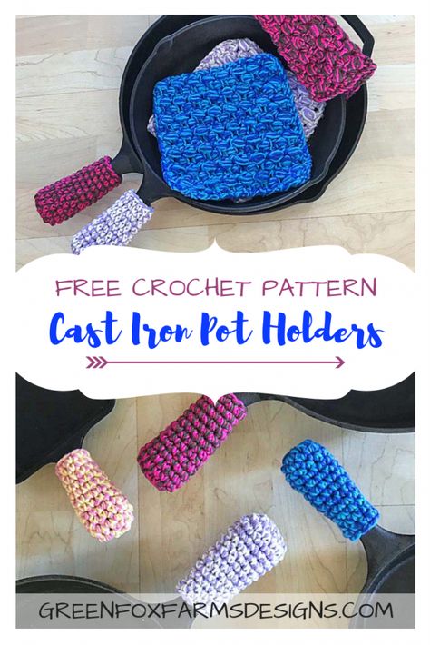 Cast Iron Pot Holders - Free Crochet Pattern • Green Fox Farms Designs