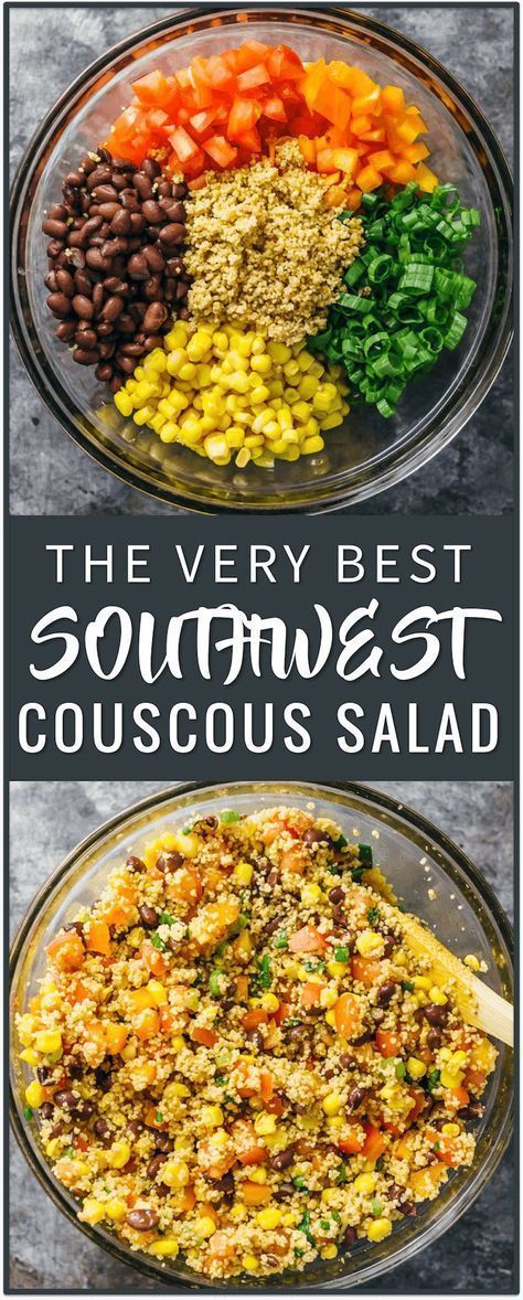 Cous Salad Recipes, Cous Cous Salad Recipes, Pearl Cous Cous Salad, Salad Recipe Vegetarian, Southwest Salad Recipe, Vegetarian Party, Sandwich Vegetarian, Vegetarian Party Food, Couscous Salad Recipes